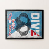 英国ヴァージン諸島ヴィンテージスキューバダイビングマスク ジグソーパズル (横)