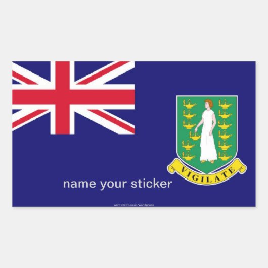英国ヴァージン諸島国旗のシール 長方形シール (正面)