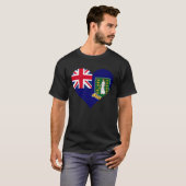 英国ヴァージン諸島国旗ハートラブプルオーバーホ Tシャツ (正面フル)