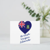 英国ヴァージン諸島国旗ハート ポストカード (スタンド正面)