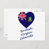 英国ヴァージン諸島国旗ハート ポストカード (正面/裏面)