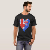 英国ヴァージン諸島国旗ハート Tシャツ (正面フル)