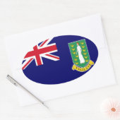 英国ヴァージン諸島国旗 楕円形シール (封筒)