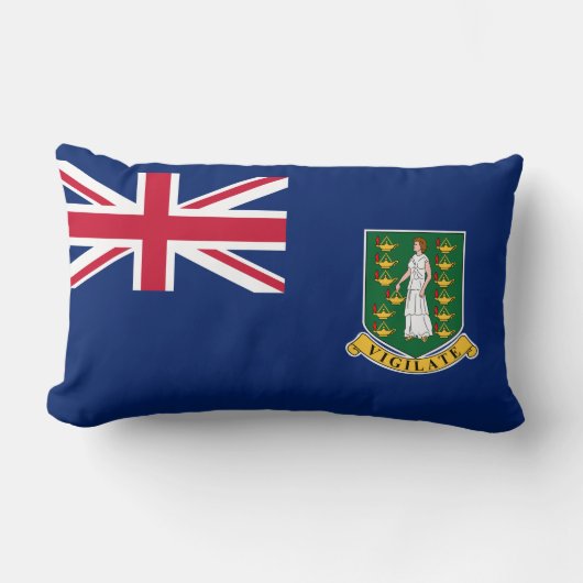 英国ヴァージン諸島国旗(BVI) ランバークッション (正面)