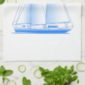 英国ヴァージン諸島沿岸航海のセーリングサ キッチンタオル (折り畳み)