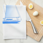 英国ヴァージン諸島沿岸航海のセーリングサ キッチンタオル (四つ折り)