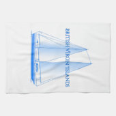 英国ヴァージン諸島沿岸航海のセーリングサ キッチンタオル (横)