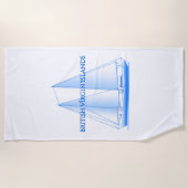 英国ヴァージン諸島沿岸航海のセーリングサ ビーチタオル (正面)