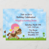 英国乗馬誕生日招待状～女子 招待状 (正面/裏面)