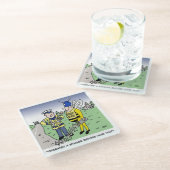 英国交おもしろい通警察の漫画 ガラスコースター (アングル)