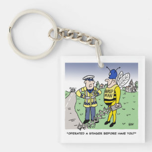 英国交おもしろい通警察の漫画 キーホルダー