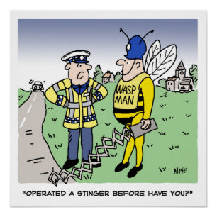 英国交おもしろい通警察の漫画 ポスター
