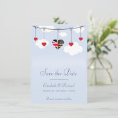 英国人とアメリカ人の結婚式のSave the Date セーブザデート (スタンド正面)