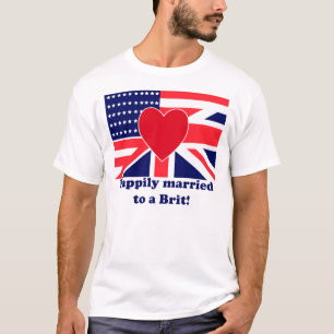 英国人に幸福に結婚した! Tシャツ