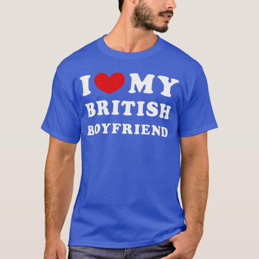 英国人の彼氏大好き ハート 英国人恋人 Tシャツ (正面)