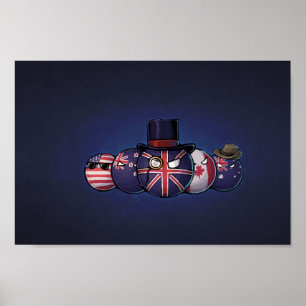 英国人Countryballs ポスター