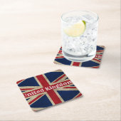 英国動揺して国旗 スクエアペーパーコースター (インサイチュ)
