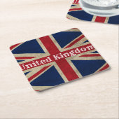 英国動揺して国旗 スクエアペーパーコースター (アングル)