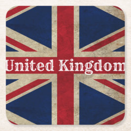 英国動揺して国旗 スクエアペーパーコースター
