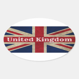 英国動揺して国旗 楕円形シール