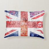 英国動揺して連合ジャック国旗のコラージュ アクセントクッション (裏面)
