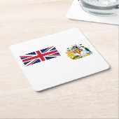 英国南極地域旗 スクエアペーパーコースター (アングル)