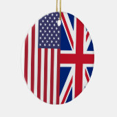 英国国旗および米国の旗 セラミックオーナメント (右)