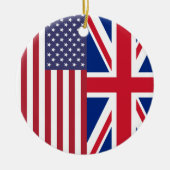 英国国旗および米国の旗 セラミックオーナメント (正面)