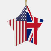 英国国旗および米国の旗 セラミックオーナメント (右)