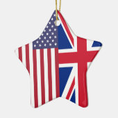 英国国旗および米国の旗 セラミックオーナメント (左)