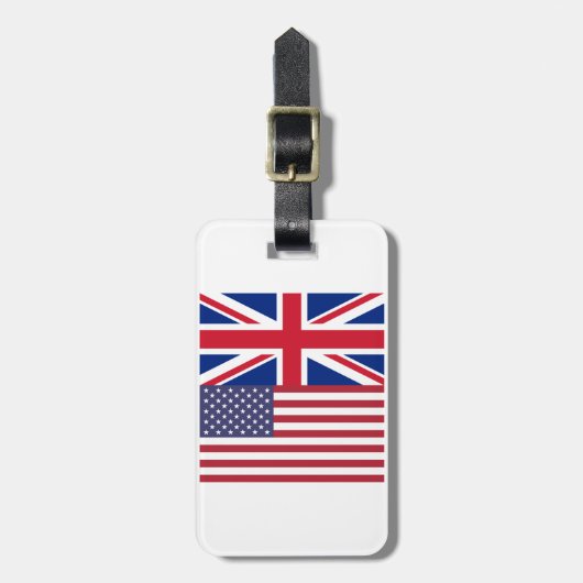 英国国旗および米国の旗 ラゲッジタグ (正面縦)