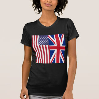 英国国旗および米国の旗 Tシャツ
