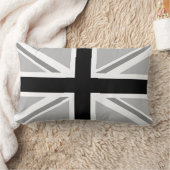 英国国旗か旗の白黒 ランバークッション (ブランケット)