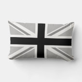 英国国旗か旗の白黒 ランバークッション (裏面)