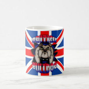 英国国旗が付いているイギリスのブルドッグのマグ、 コーヒーマグカップ
