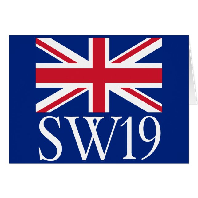 英国国旗が付いているロンドンの郵便番号SW19 (正面横)