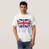 英国国旗が付いているロンドンの郵便番号SW6 Tシャツ (正面フル)