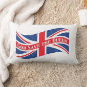 英国国旗との女王陛下万歳 ランバークッション (ブランケット)