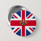 英国国旗と王室の王冠 缶バッジ (正面&裏面)