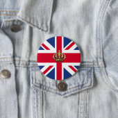 英国国旗と王室の王冠 缶バッジ (インサイチュ)