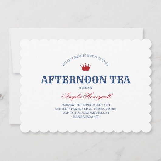 英国国旗のアフタヌーンティーパーティー 招待状 (正面)
