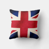 英国国旗のイギリスのイギリスの動揺してでグランジな旗 クッション (裏面)