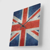 英国国旗のイギリスのイギリスの旗のレトロのスタイルの時計 スクエア壁時計 (傾斜)