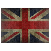 英国国旗のイギリスのイギリスの旧式でグランジな旗 カッティングボード (正面)