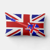 英国国旗のイギリスのギターの芸術2 ランバークッション (裏面)