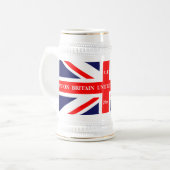 英国国旗のイギリスのロンドンのイギリスの旗 ビールジョッキ (正面左)