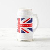 英国国旗のイギリスのロンドンのイギリスの旗 ビールジョッキ (正面右)