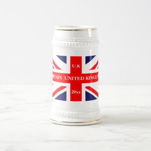 英国国旗のイギリスのロンドンのイギリスの旗 ビールジョッキ
