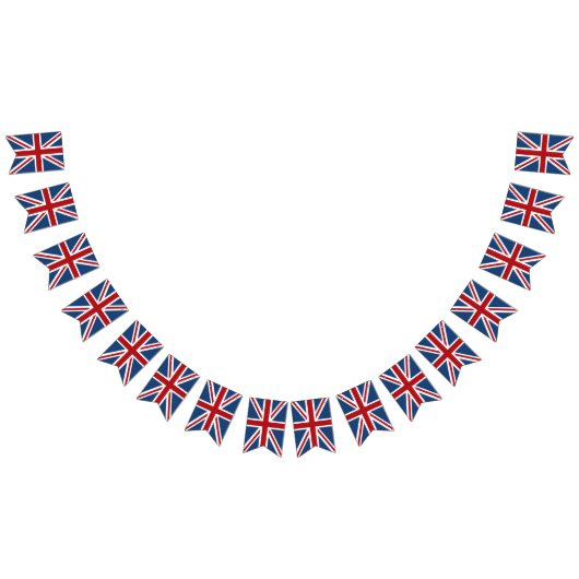 英国国旗のイギリスの愛国心が強い旗の赤白青 バンティングフラッグ (全)