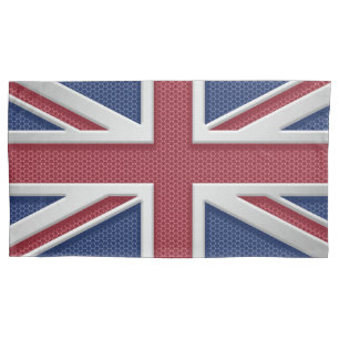 英国国旗のイギリスの旗によってブラシをかけられる金属の一見 枕カバー